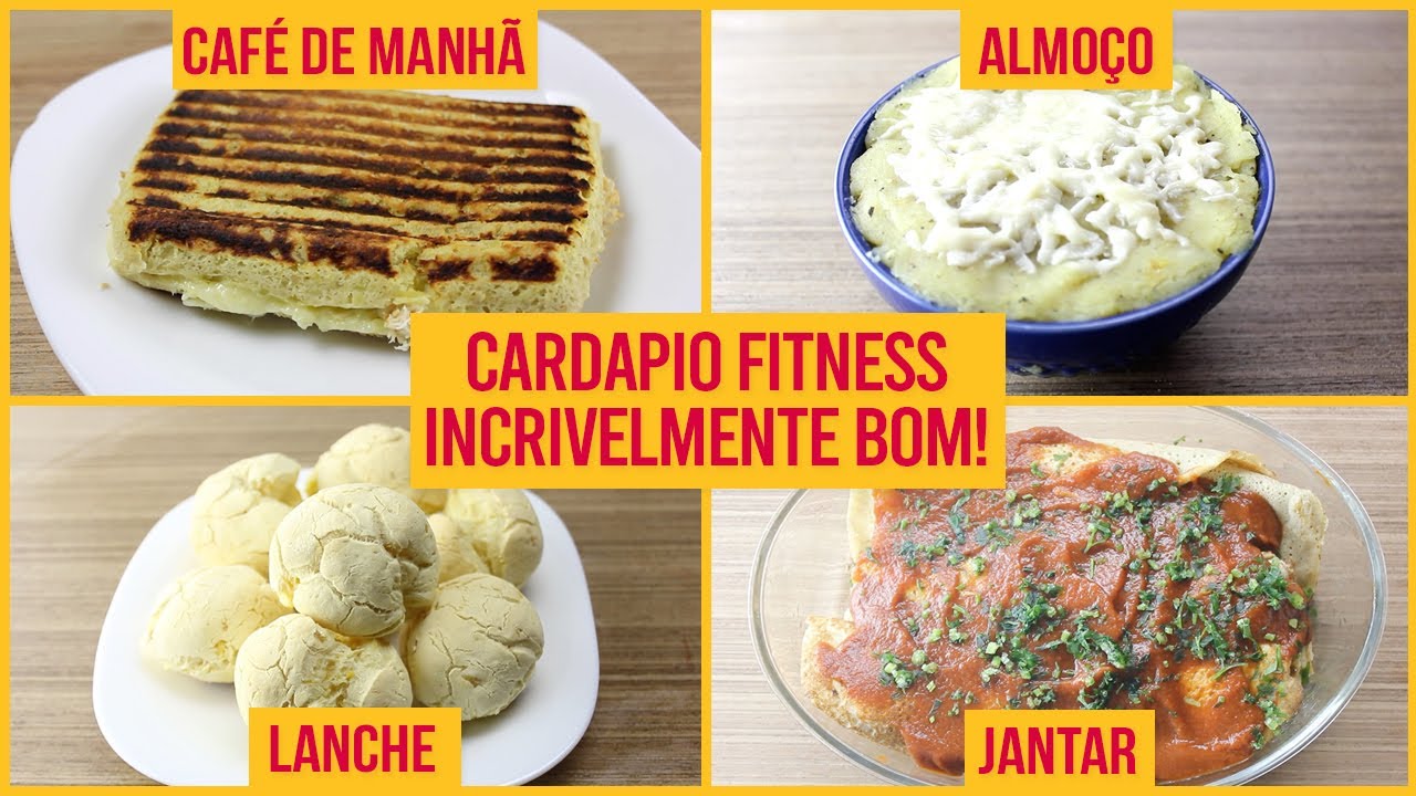 CARDÁPIO FITNESS FÁCIL! | Café da Manhã, Almoço, Lanche da Tarde e